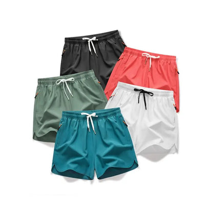 Men's Quick-Dry Summer Shorts 5-Pack – Lightweight Breathable Shorts with Zipper Pockets